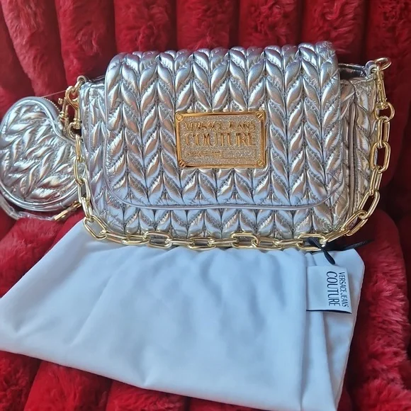Versace Jeans Couture Silver Quilted Women's Bag - Picture 12 of 12